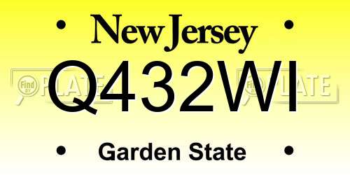 Q432WI New Jersey License Plate