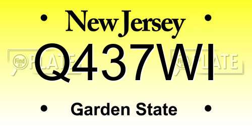 Q437WI New Jersey License Plate