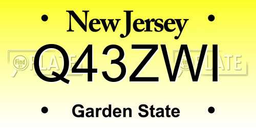 Q43ZWI New Jersey License Plate