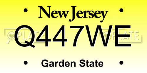 Q447WE New Jersey License Plate