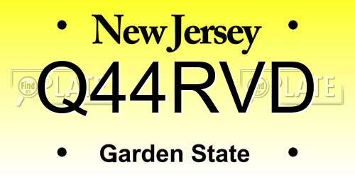 Q44RVD New Jersey License Plate