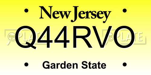 Q44RVO New Jersey License Plate