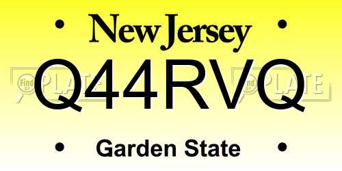 Q44RVQ New Jersey License Plate