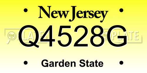 Q4528G New Jersey License Plate