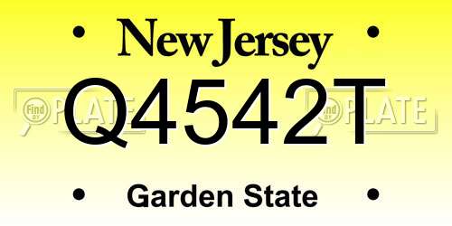 Q4542T New Jersey License Plate