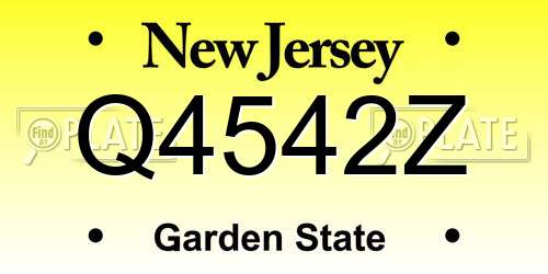 Q4542Z New Jersey License Plate
