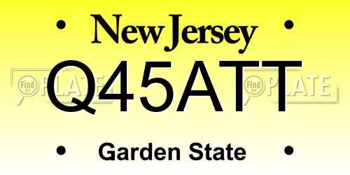 Q45ATT New Jersey License Plate