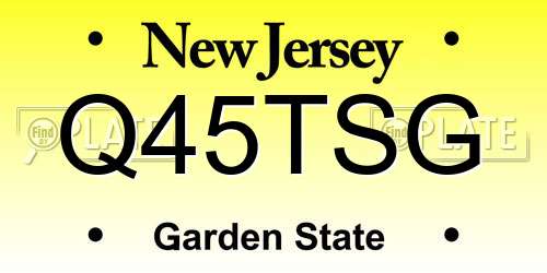 Q45TSG New Jersey License Plate