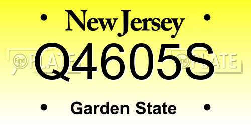 Q4605S New Jersey License Plate