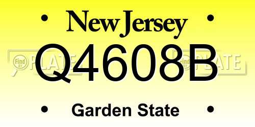 Q4608B New Jersey License Plate