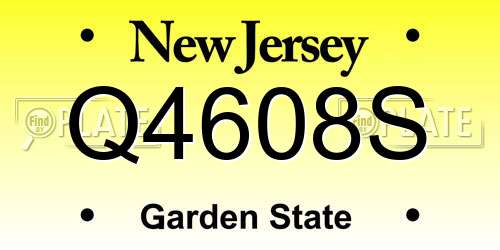 Q4608S New Jersey License Plate