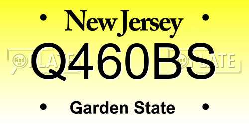 Q460BS New Jersey License Plate