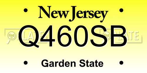 Q460SB New Jersey License Plate