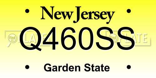 Q460SS New Jersey License Plate