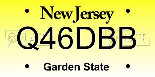 Q46DBB New Jersey License Plate