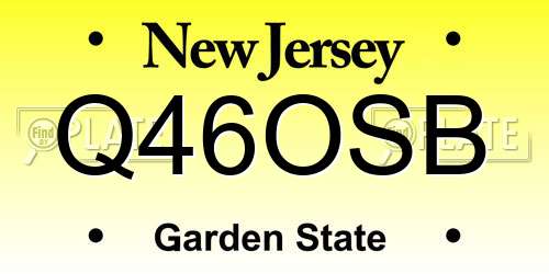 Q46OSB New Jersey License Plate