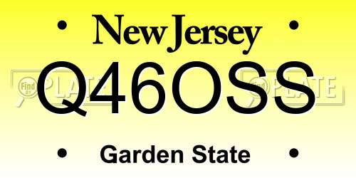 Q46OSS New Jersey License Plate