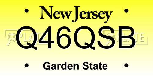 Q46QSB New Jersey License Plate