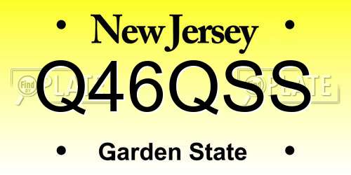 Q46QSS New Jersey License Plate