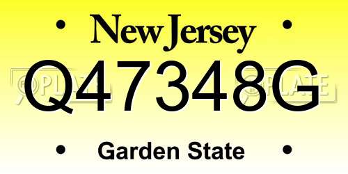 Q47348G New Jersey License Plate