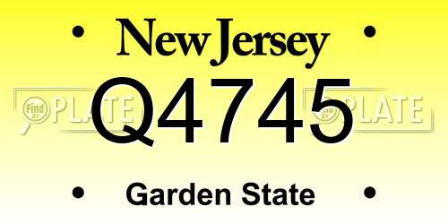 Q4745 New Jersey License Plate