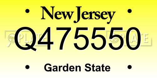 Q475550 New Jersey License Plate