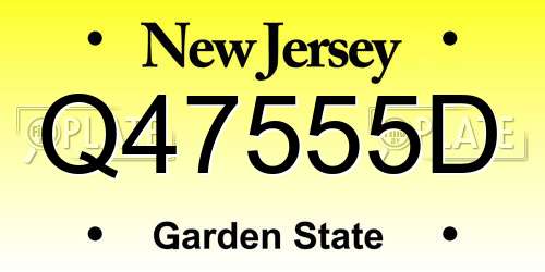 Q47555D New Jersey License Plate