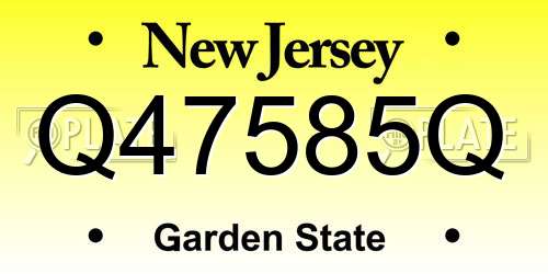 Q47585Q New Jersey License Plate