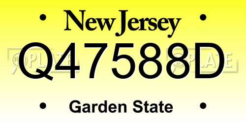 Q47588D New Jersey License Plate