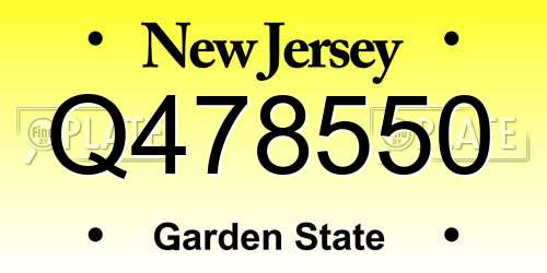 Q478550 New Jersey License Plate