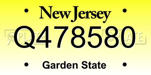 Q478580 New Jersey License Plate