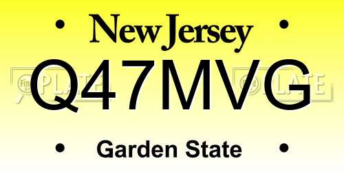 Q47MVG New Jersey License Plate