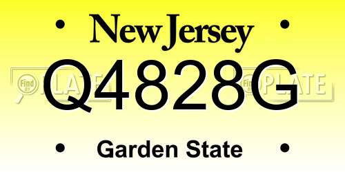 Q4828G New Jersey License Plate