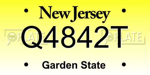 Q4842T New Jersey License Plate