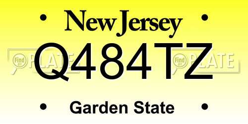 Q484TZ New Jersey License Plate