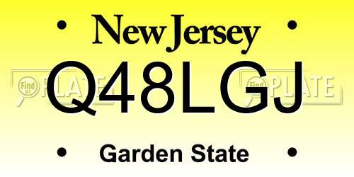 Q48LGJ New Jersey License Plate