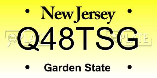 Q48TSG New Jersey License Plate