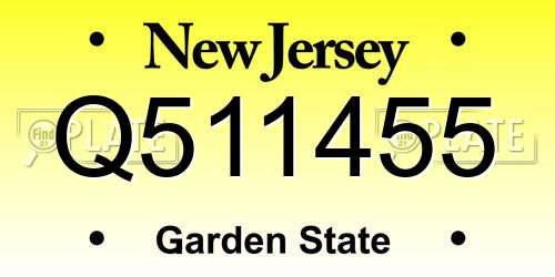 Q511455 New Jersey License Plate