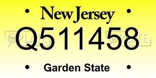 Q511458 New Jersey License Plate