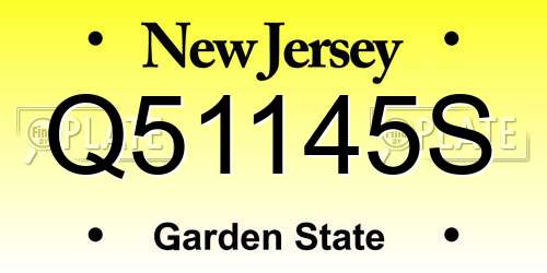 Q51145S New Jersey License Plate