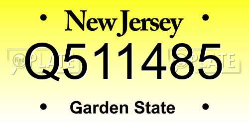 Q511485 New Jersey License Plate