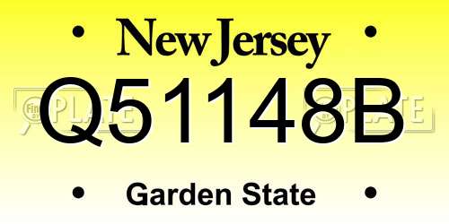 Q51148B New Jersey License Plate