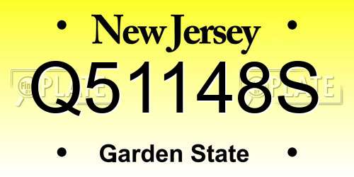 Q51148S New Jersey License Plate