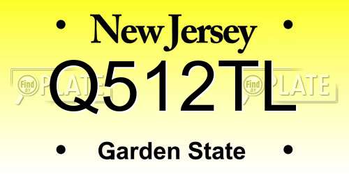 Q512TL New Jersey License Plate