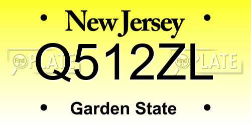 Q512ZL New Jersey License Plate