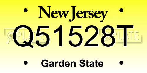 Q51528T New Jersey License Plate