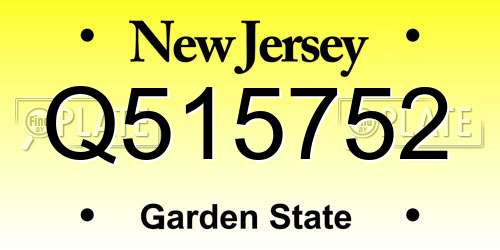 Q515752 New Jersey License Plate