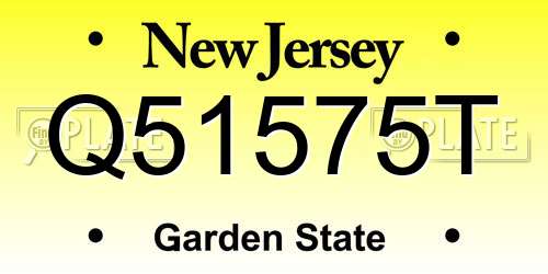 Q51575T New Jersey License Plate