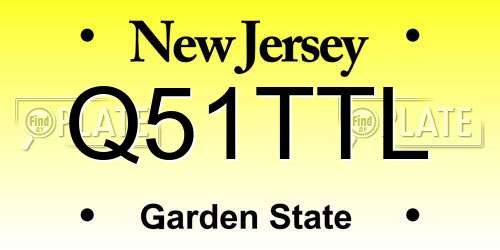 Q51TTL New Jersey License Plate
