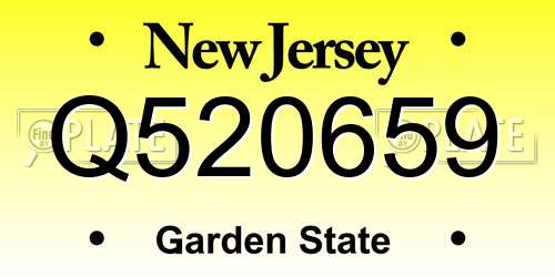Q520659 New Jersey License Plate